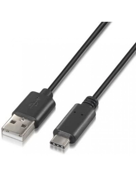 Cable USB 2.0 Tipo-C Nanocable 10.01.2100/ USB Tipo-C Macho - USB Macho/ 480Mbps/ 50cm/ Negro