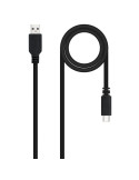 Cable USB 2.0 Nanocable 10.01.2101-L150/ USB Tipo-C Macho - USB Macho/ 480Mbps/ 1.5m/ Negro