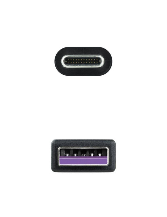 Cable USB 2.0 Nanocable 10.01.2101-L150/ USB Tipo-C Macho - USB Macho/ 480Mbps/ 1.5m/ Negro