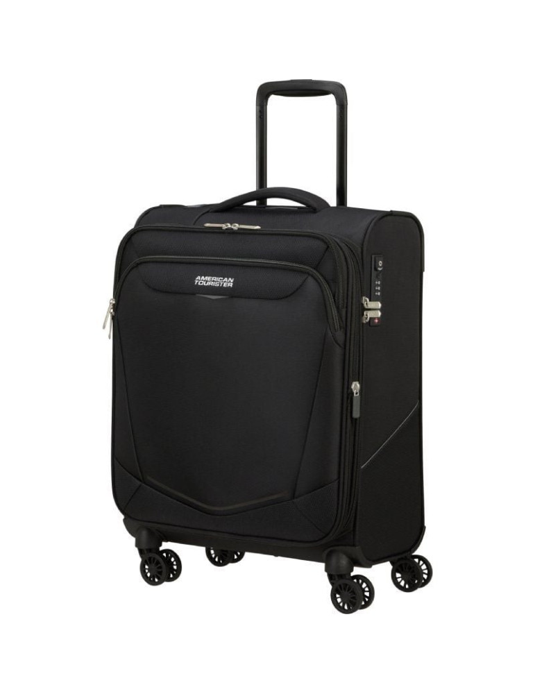 Maleta de Cabina American Tourister SummerRide Spinner 55cm/ 55x40x23cm/ 4 Ruedas/ Negra