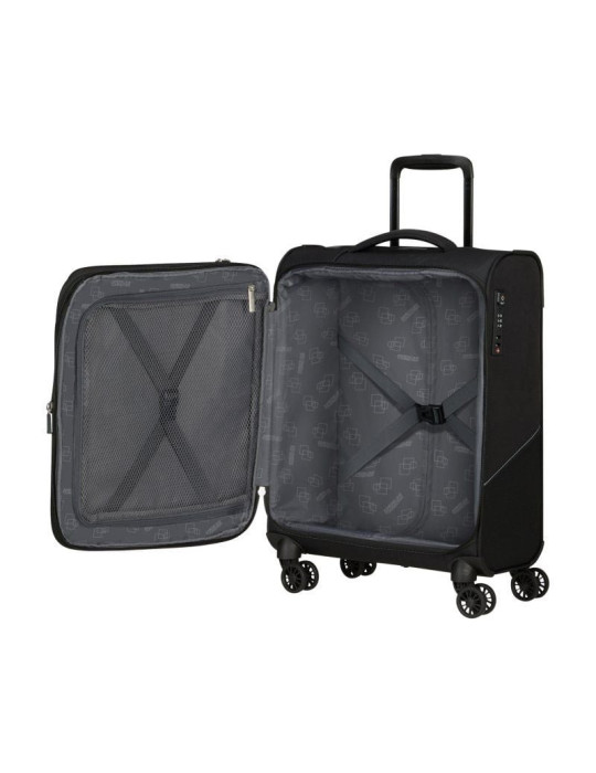Maleta de Cabina American Tourister SummerRide Spinner 55cm/ 55x40x23cm/ 4 Ruedas/ Negra
