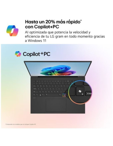 Portátil LG Gram 16Z90TS-G.AU99B Intel Core Ultra 9-288V/ 32GB/ 1TB SSD/ 16"/ Win11 2