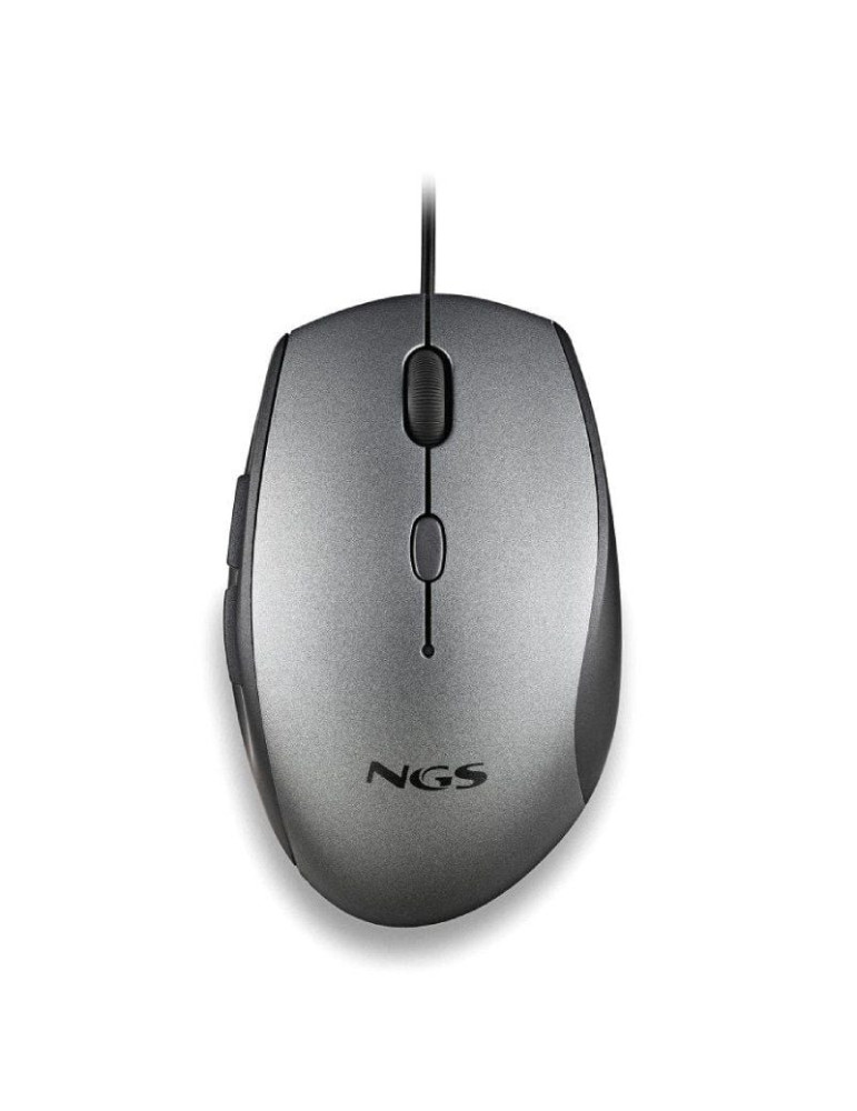 Ratón Ergonómico NGS Moth Gray/ Hasta 1600 DPI/ Gris