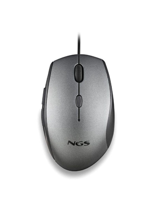 Ratón Ergonómico NGS Moth Gray/ Hasta 1600 DPI/ Gris