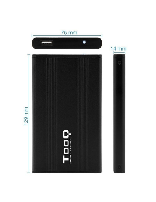 Caja Externa para Disco Duro de 2.5" TooQ TQE-2510B/ USB 2.0