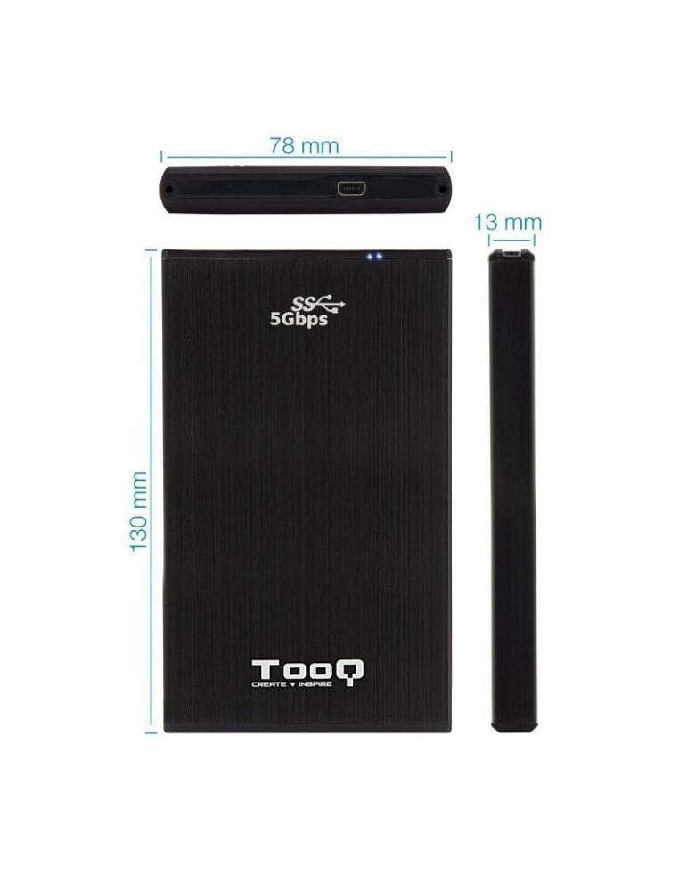 Caja Externa para Disco Duro de 2.5" TooQ TQE-2522B/ USB 3.1