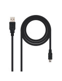 Cable USB 2.0 Nanocable 10.01.0401/ USB Macho - MiniUSB Macho/ 1m/ Negro