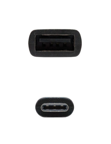 Cable USB 2.0 Tipo-C Nanocable 10.01.2400/ USB Tipo-C Macho - USB Hembra/ 480Mbps/ 15cm/ Negro 2