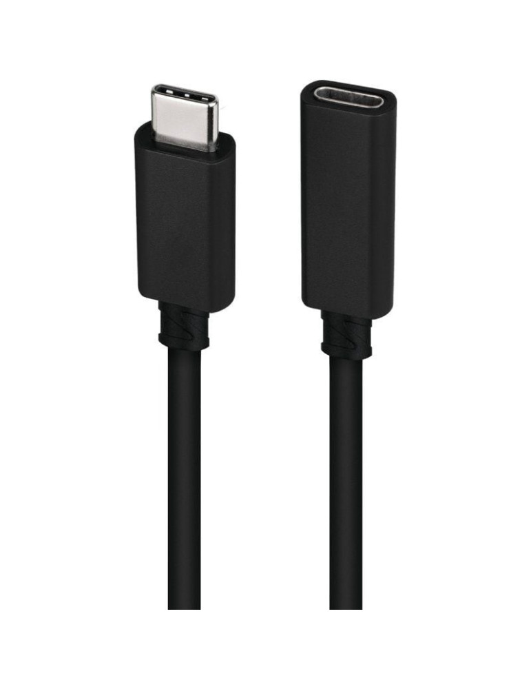 Cable Alargador USB Tipo-C 3.2 Nanocable 10.01.4500/ USB Tipo-C Macho - USB Tipo-C Hembra/ 50cm/ Negro