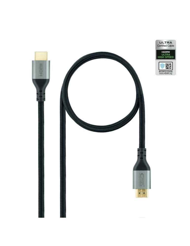 Cable HDMI 2.1 8K Nanocable 10.15.8102/ HDMI Macho - HDMI Macho/ 2m/ Certificado/ Negro