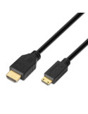 Cable HDMI Aisens A119-0114/ HDMI Macho - Mini HDMI Macho/ Hasta 10W/ 720Mbps/ 1.8m/ Negro