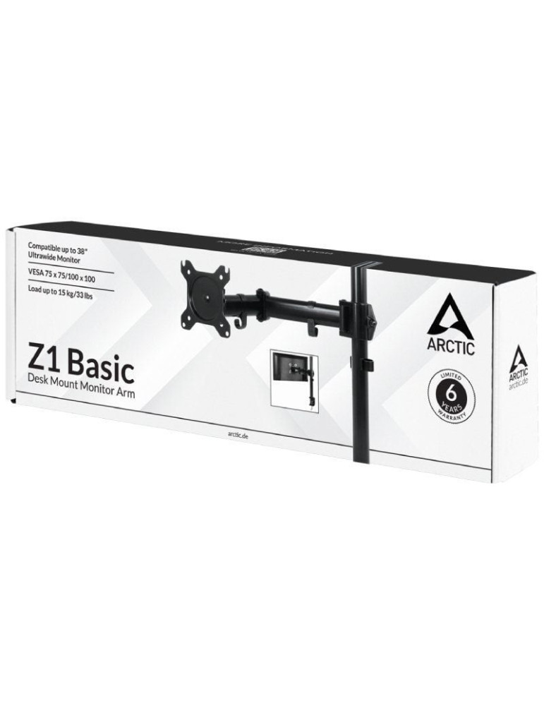 Soporte de Mesa para Monitor Arctic Z1 Basic/ Giratorio/ Inclinable/ hasta 15kg