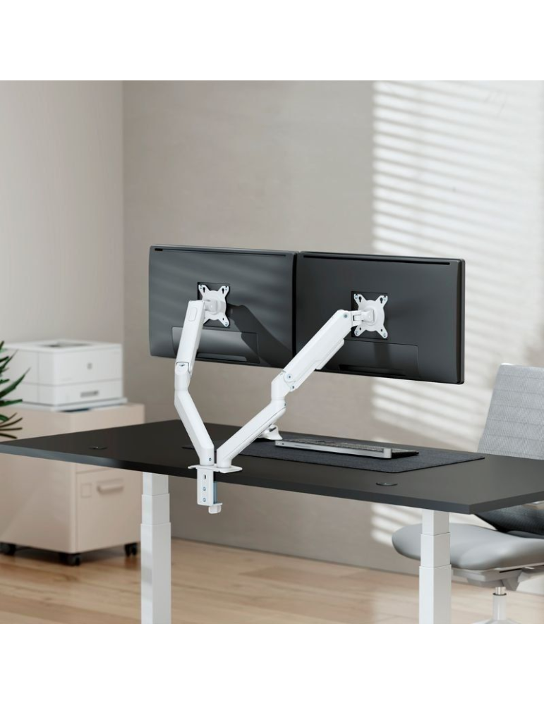 Soporte de Mesa con Contrapeso para 2 Monitores Aisens DT32TSR-437/ Giratorio/ Inclinable/ hasta 9kg
