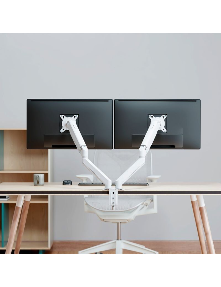 Soporte de Mesa con Contrapeso para 2 Monitores Aisens DT32TSR-437/ Giratorio/ Inclinable/ hasta 9kg