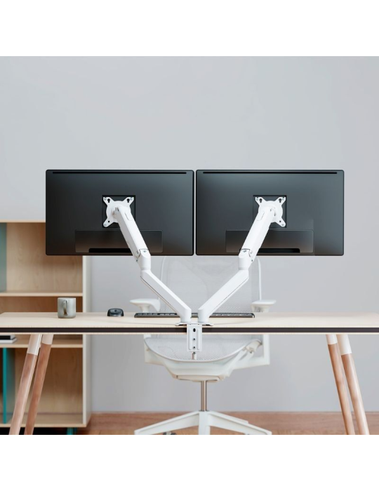 Soporte de Mesa con Contrapeso para 2 Monitores Aisens DT32TSR-437/ Giratorio/ Inclinable/ hasta 9kg