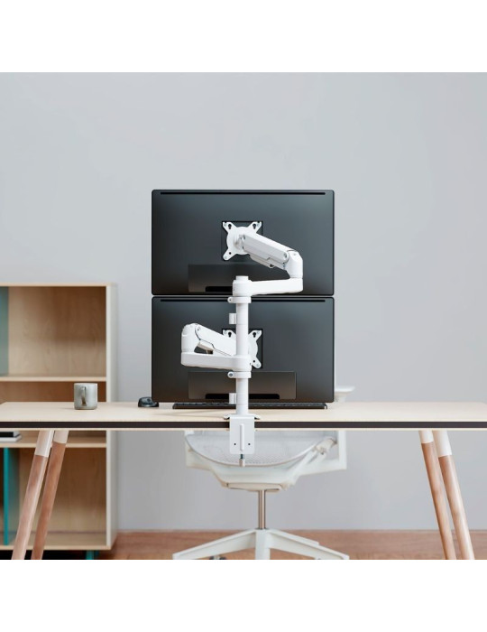 Soporte de Mesa con Contrapeso para 2 Monitores Aisens DT32TSR-441/ Giratorio/ Inclinable/ hasta 9kg