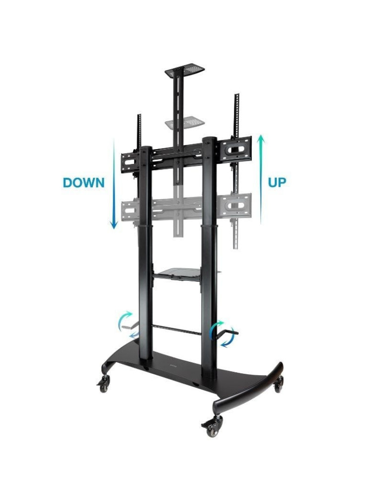 Soporte de Suelo con Ruedas Inclinable/ Nivelable TooQ FS20404HM-B para TV de 60-100"/ hasta 100kg