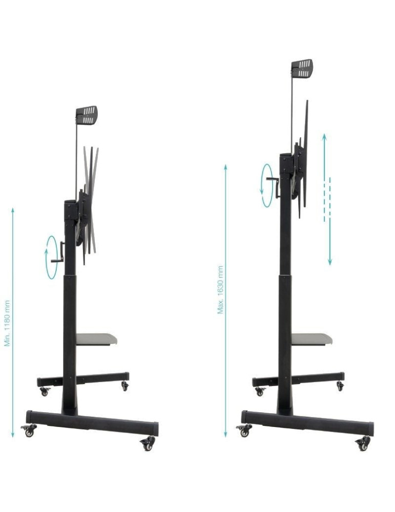 Soporte de Suelo Inclinable con Ruedas TooQ FS20406HM-B para TV de 60-100"/ hasta 120kg