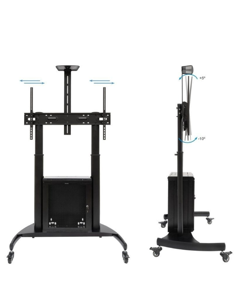 Soporte de Suelo Inclinable con Ruedas TooQ Narnia FS20500M-B para TV de 60-100"/ hasta 100kg