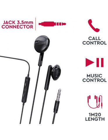 Auriculares Intrauditivos Myway MWHPH0019/ con Micrófono/ Jack 3.5/ Negros 2