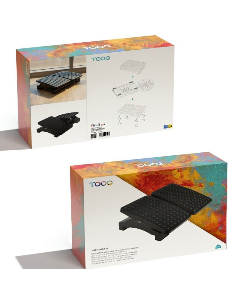 Reposapiés Ajustable/ Inclinable TooQ TQFR0604-B/ 430 x 320 x 105-130 mm