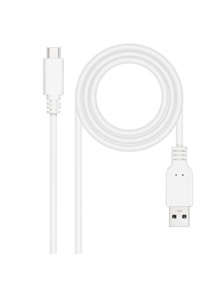 Cable USB 2.0 Nanocable 10.01.2100-W/ USB Tipo-C Macho - USB Macho/ 480Mbps/ 50cm/ Blanco