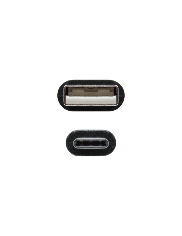 Cable USB 2.0 Nanocable 10.01.2101/ USB Tipo-C Macho - USB Macho/ 480Mbps/ 1m/ Negro