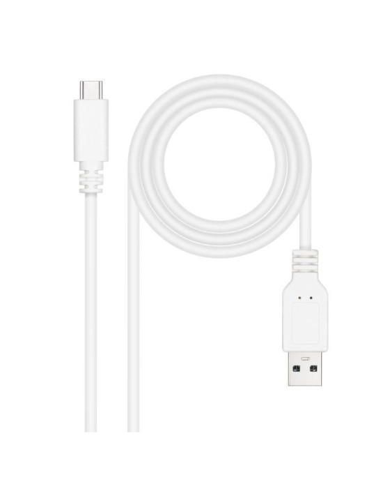 Cable USB 2.0 Nanocable 10.01.2101-W/ USB Tipo-C Macho - USB Macho/ 480Mbps/ 1m/ Blanco
