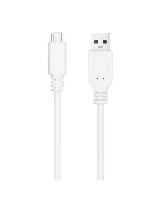 Cable USB 2.0 Nanocable 10.01.2101-W/ USB Tipo-C Macho - USB Macho/ 480Mbps/ 1m/ Blanco