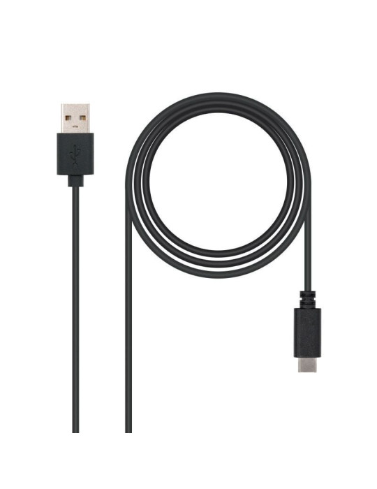 Cable USB 2.0 Nanocable 10.01.2102/ USB Tipo-C Macho - USB Macho/ 480Mbps/ 2m/ Negro