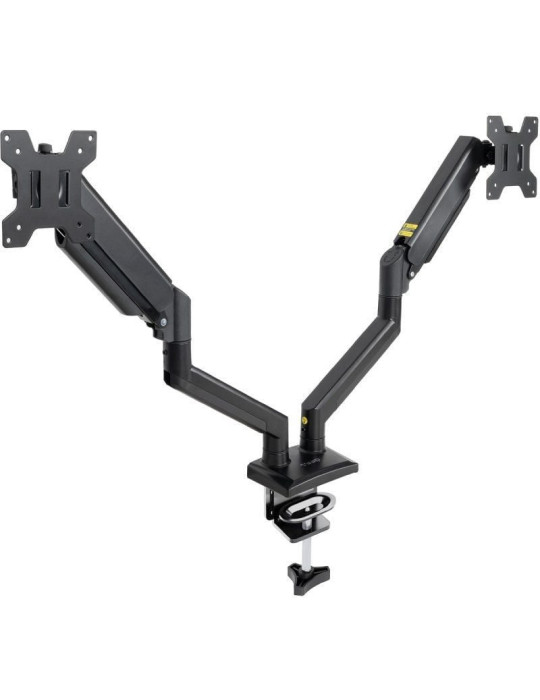 Soporte de Mesa para 2 Monitores TooQ DB1434TNR-B/ Giratorio/ Inclinable/ hasta 10kg