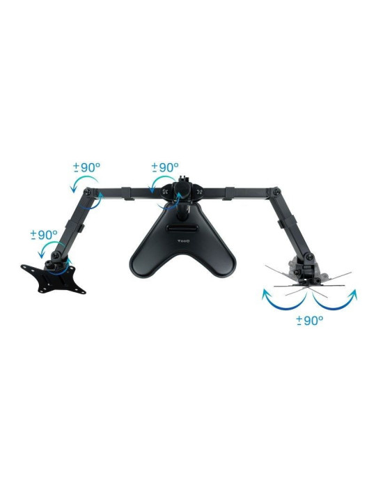 Soporte de Sobremesa para 2 Monitores TooQ DB1702TN-B/ Giratorio/ Inclinable/ hasta 9kg