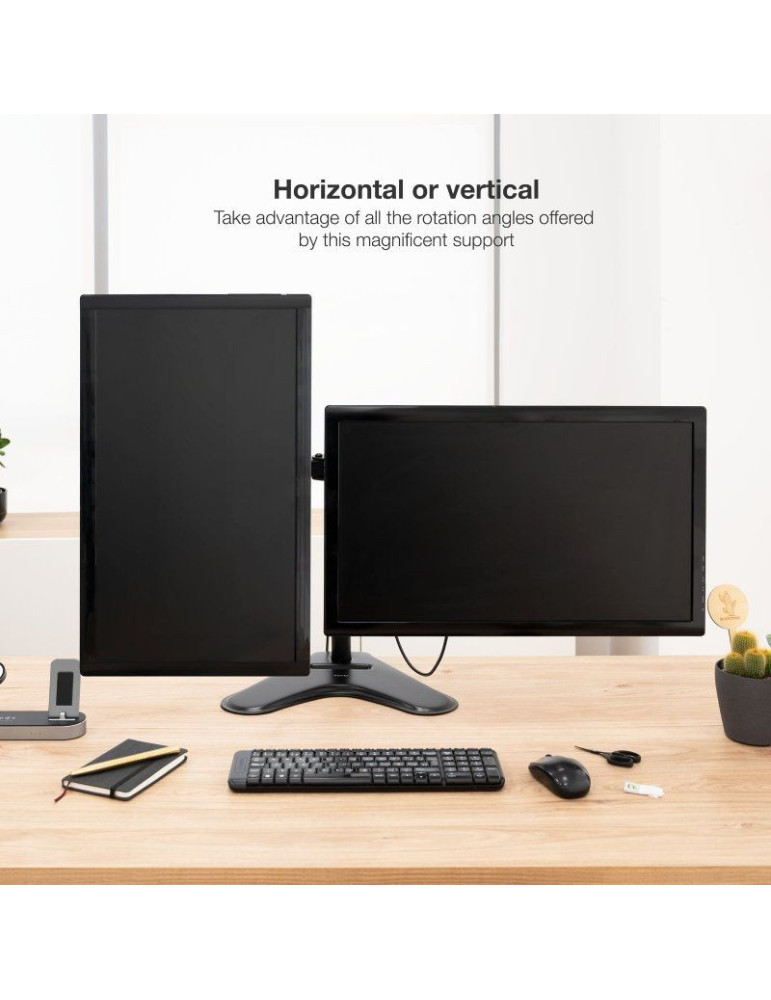 Soporte de Sobremesa para 2 Monitores TooQ DB1702TN-B/ Giratorio/ Inclinable/ hasta 9kg