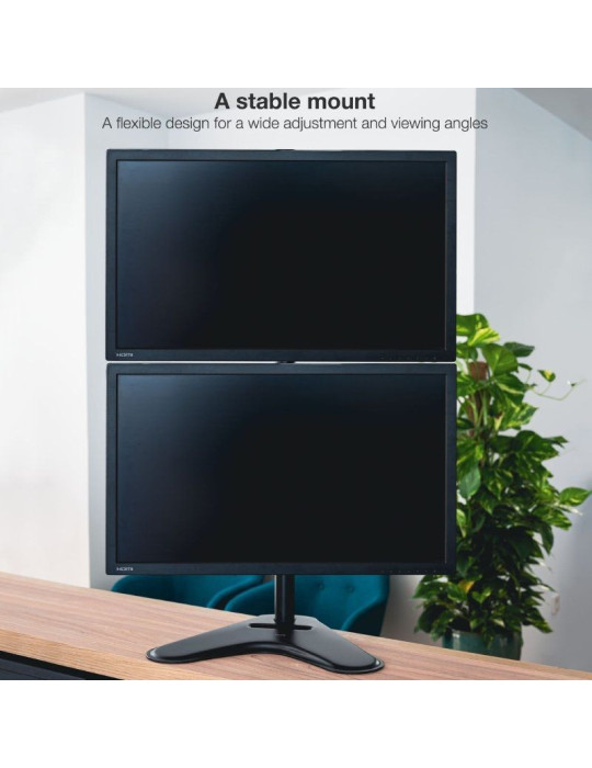 Soporte de Sobremesa para 2 Monitores TooQ DB1703TNV-B/ Giratorio/ Inclinable/ hasta 9kg