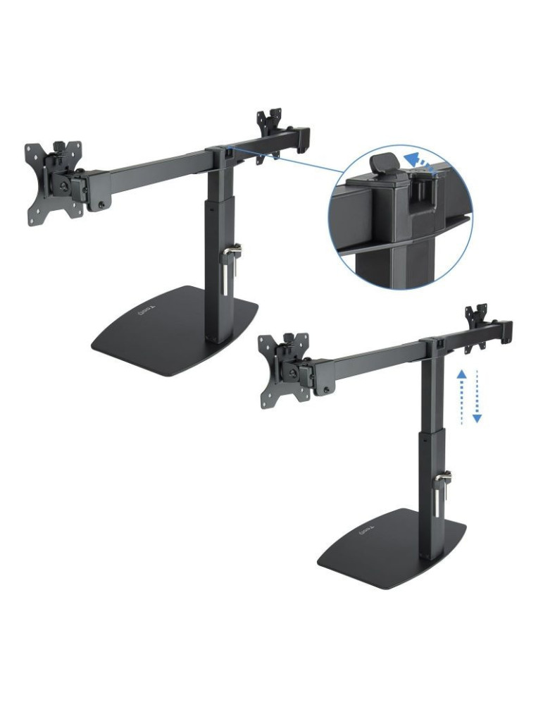 Soporte de Sobremesa para 2 Monitores TooQ DB1727TN-B/ Giratorio/ Inclinable/ hasta 6kg