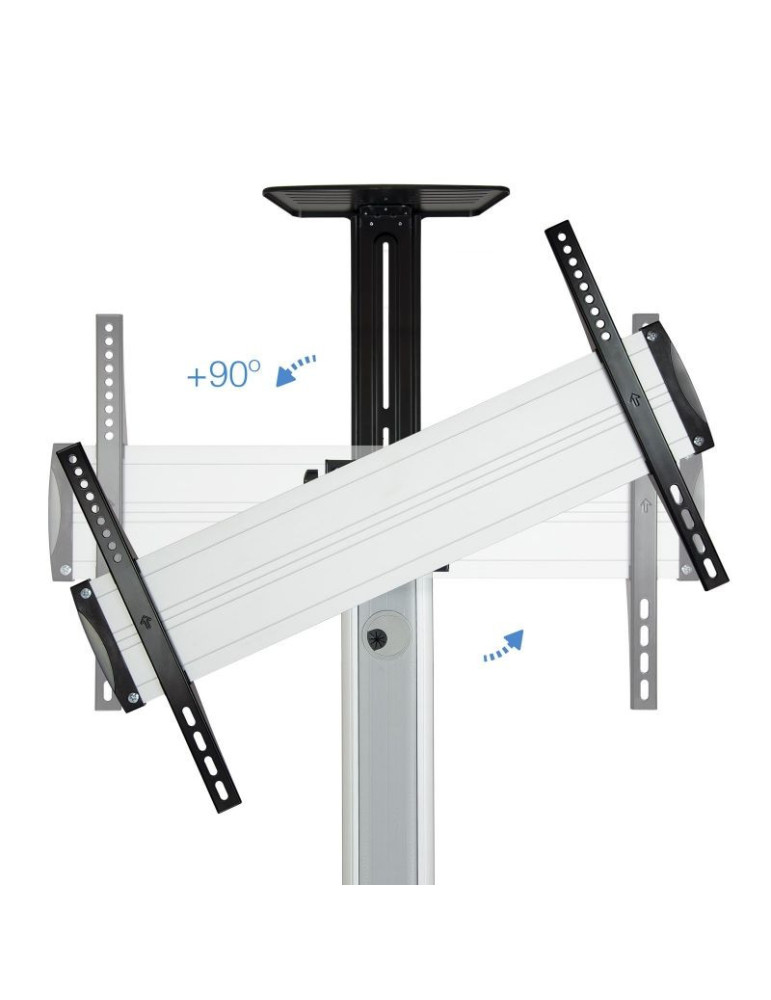 Soporte de Suelo Inclinable/ Ajustable con Ruedas TooQ FS1870M-B para TV de 37-70"/ hasta 50kg