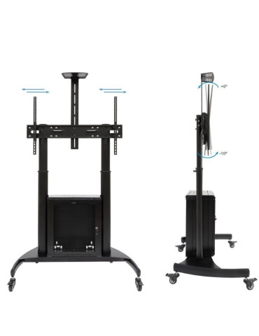 Soporte de Suelo Inclinable con Ruedas TooQ Narnia FS20500M-B para TV de 60-100"/ hasta 100kg 2