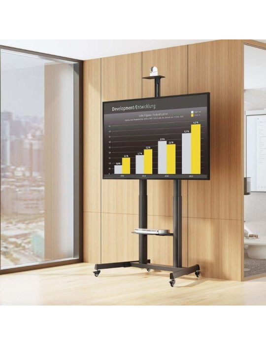 Soporte de Suelo Inclinable con Ruedas y Manivela Aisens FT100TE-403 para TV 60-100"/ hasta 100kg