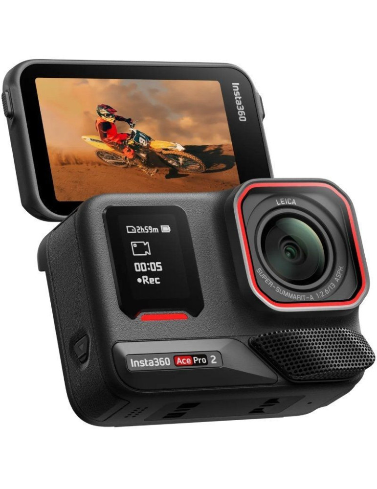 Cámara Digital Deportiva Insta360 Ace Pro 2 Pack de 2 Baterías/ 8K/ Ángulo de visión 180 / Negra