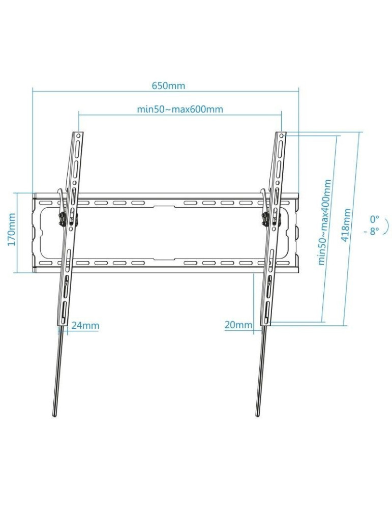 Soporte de Pared Fijo/ Inclinable TooQ LP1081T-B para TV de 37-80"/ hasta 45kg
