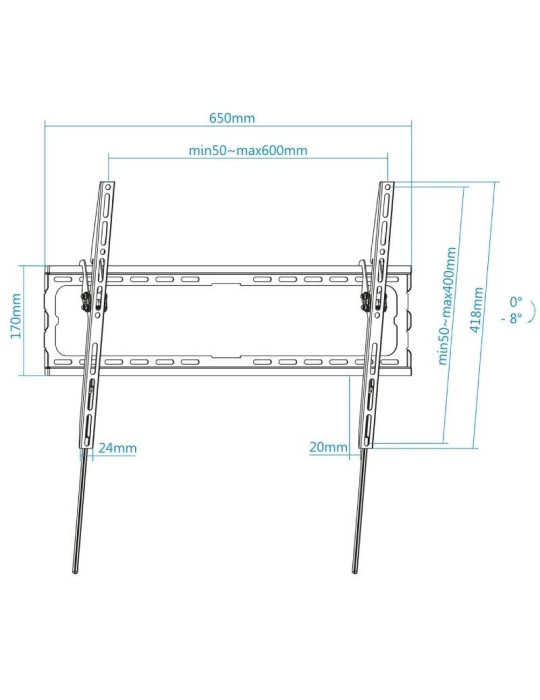 Soporte de Pared Fijo/ Inclinable TooQ LP1081T-B para TV de 37-80"/ hasta 45kg