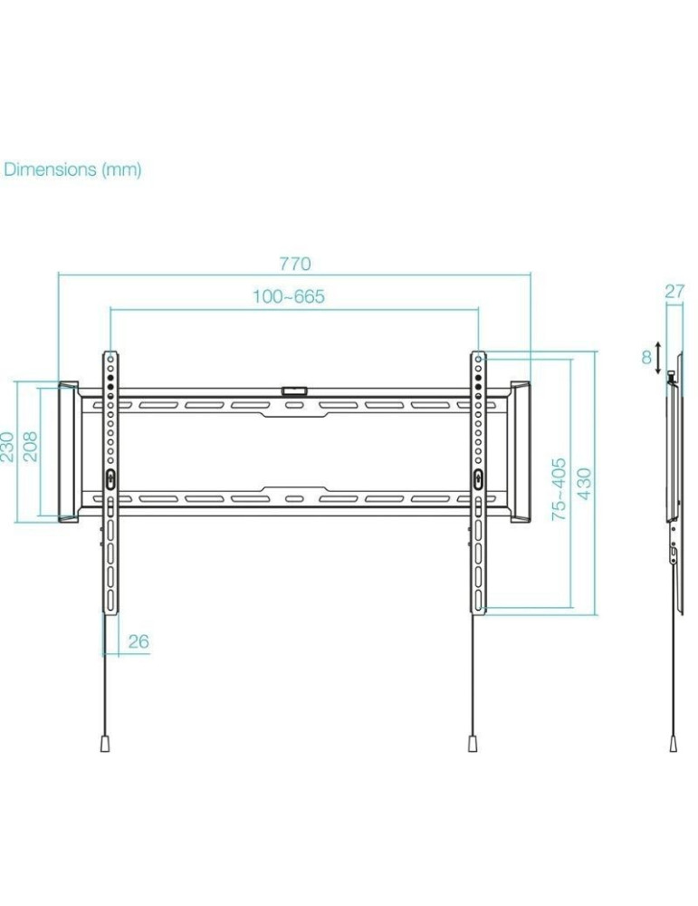 Soporte de Pared TooQ LP1083F-B para TV de 37-80"/ hasta 75kg