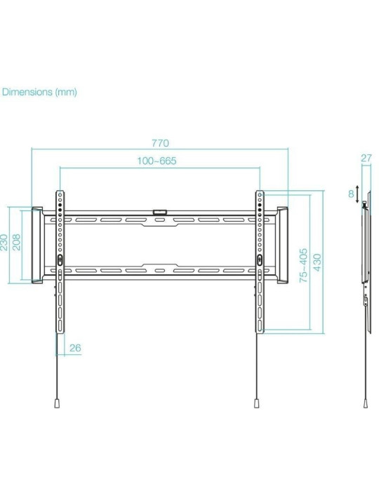 Soporte de Pared TooQ LP1083F-B para TV de 37-80"/ hasta 75kg