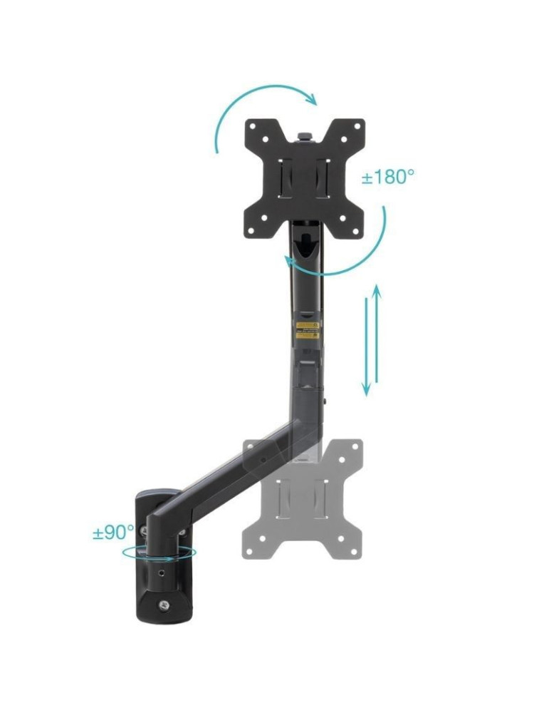 Soporte de Pared para Monitor TooQ LP1334TNR-B/ Giratorio/ Inclinable/ Rotatorio/ hasta 10kg
