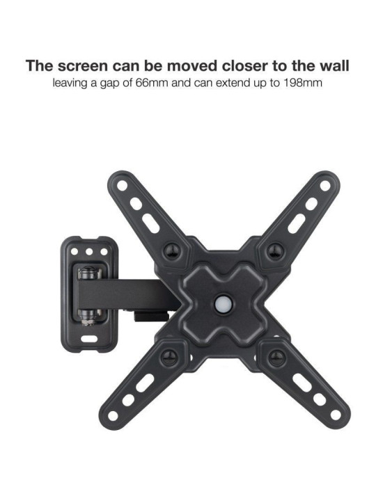 Soporte de Pared Extensible/ Giratorio/ Inclinable TooQ LP1343TN-B para TV de 13-43"/ hasta 20kg