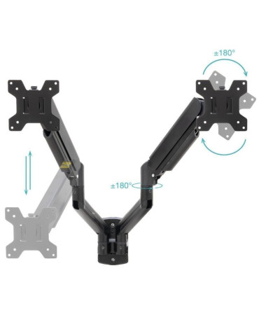 Soporte de Pared para 2 Monitores TooQ LP1434TNR-B/ Giratorio/ Inclinable/ Rotatorio/ hasta 10kg 2