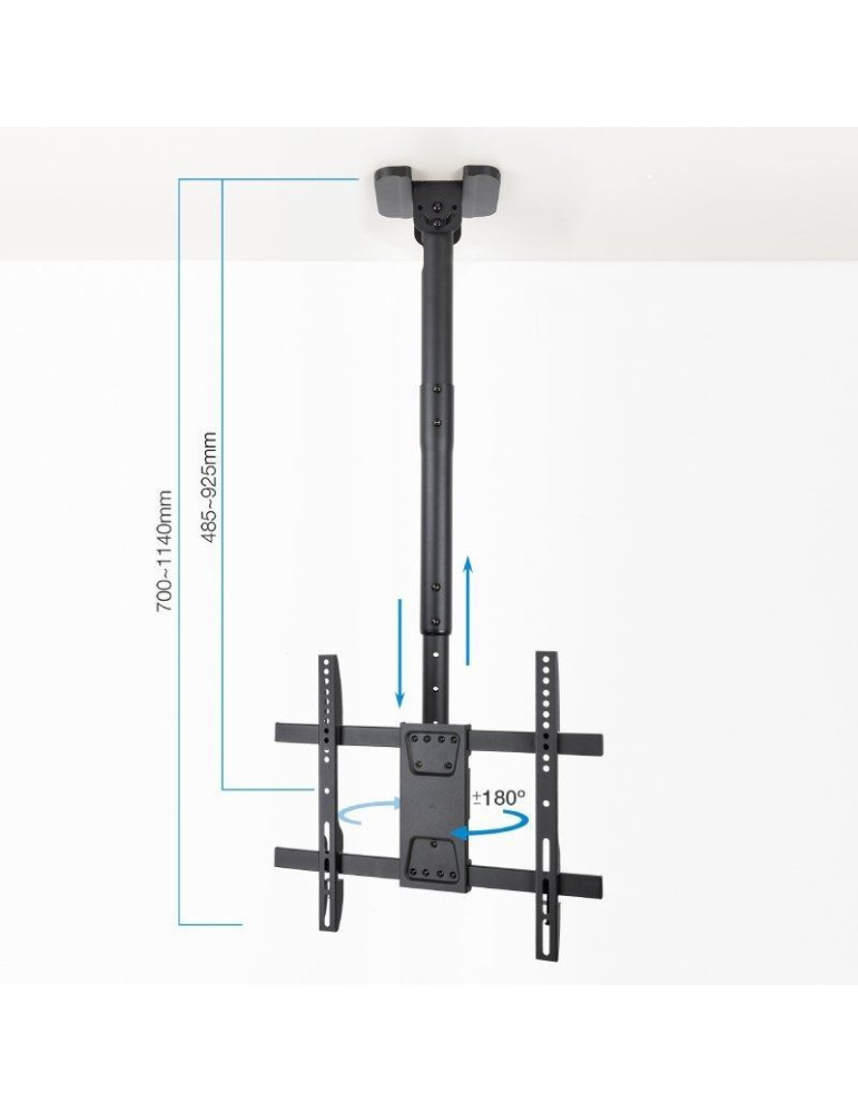 Soporte de Techo Giratorio/ Inclinable/ Nivelable TooQ LPCE1175TSLI-B para TV de 32-75"/ hasta 60kg