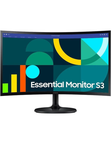 Monitor Profesional Curvo Samsung Essential Monitor S3 S36GD S24D364GAU/ 24"/ Full HD/ Negro