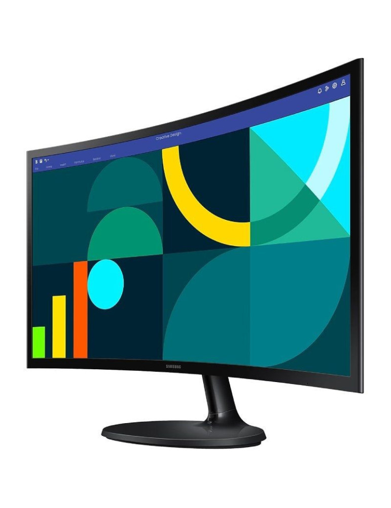 Monitor Profesional Curvo Samsung Essential Monitor S3 S36GD S24D364GAU/ 24"/ Full HD/ Negro