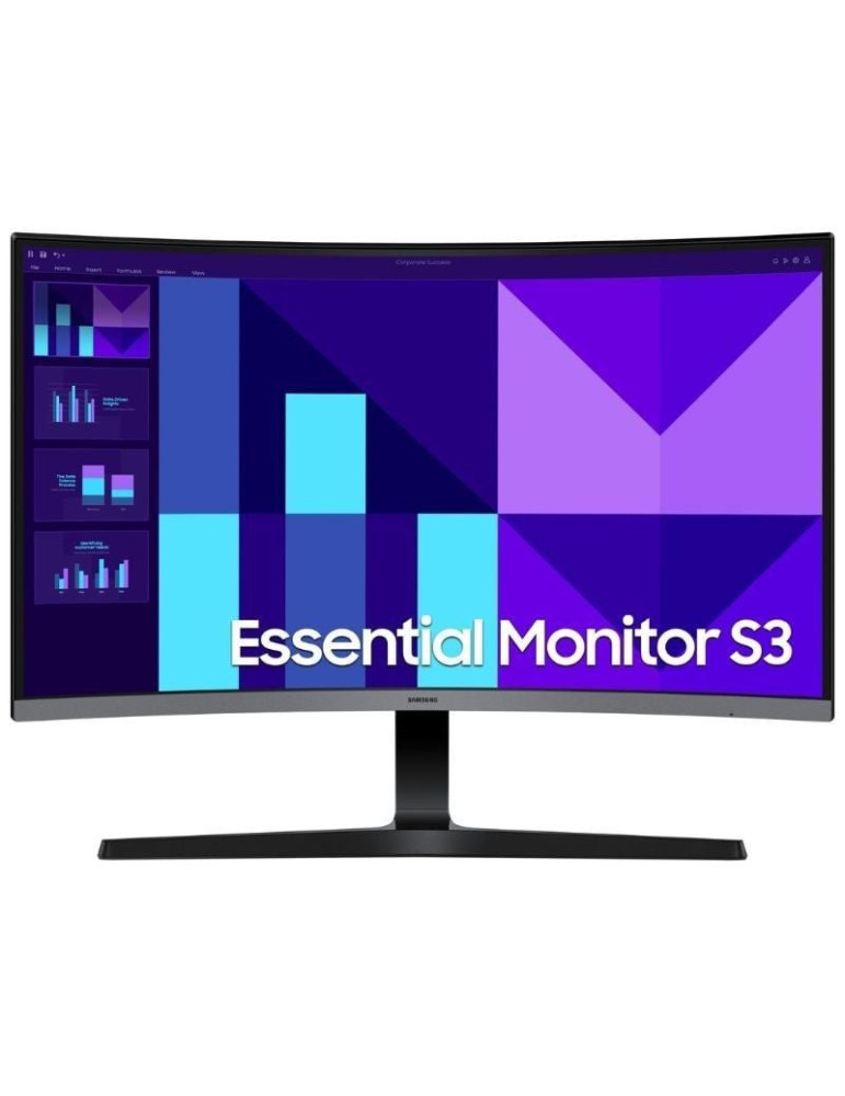 Monitor Profesional Curvo Samsung Essential S3 S39GD S27D392GAU 27"/ Full HD/ Negro y Plata